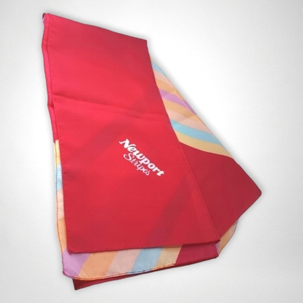 Vintage - Red Retro Newport Stripes Scarf / Large Bandana